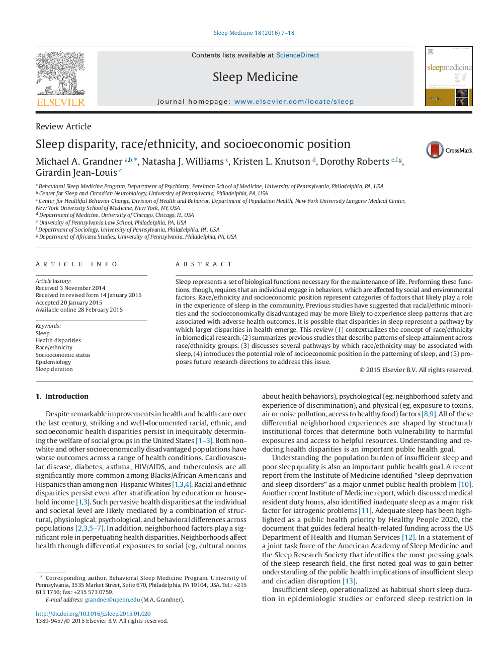 Sleep disparity, race/ethnicity, and socioeconomic position