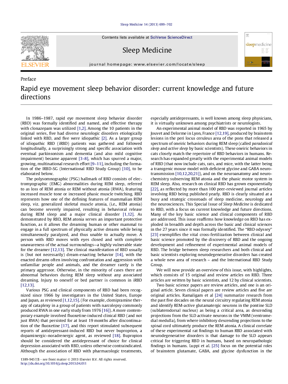 Rapid eye movement sleep behavior disorder: current knowledge and future directions