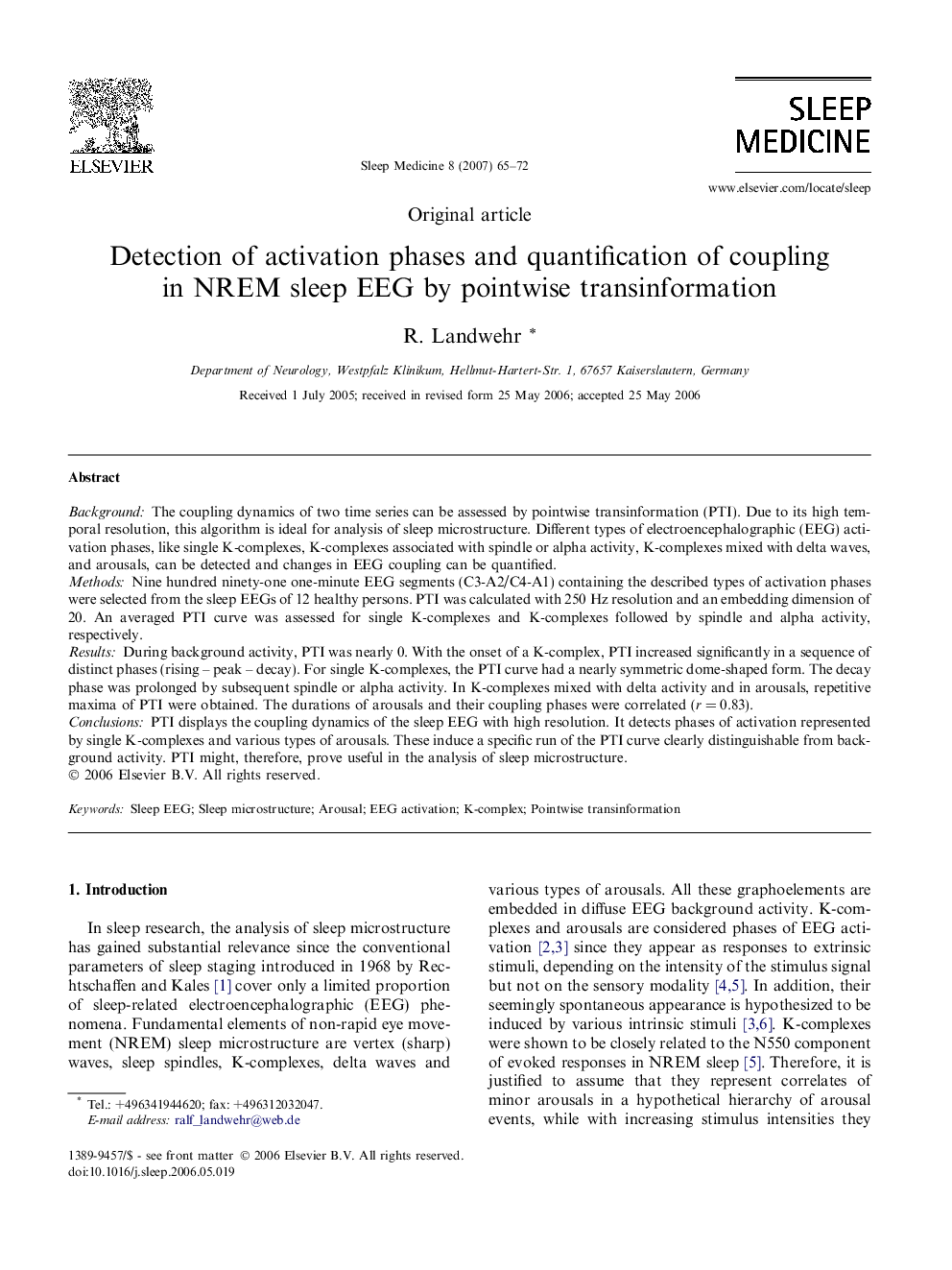 Detection of activation phases and quantification of coupling in NREM sleep EEG by pointwise transinformation