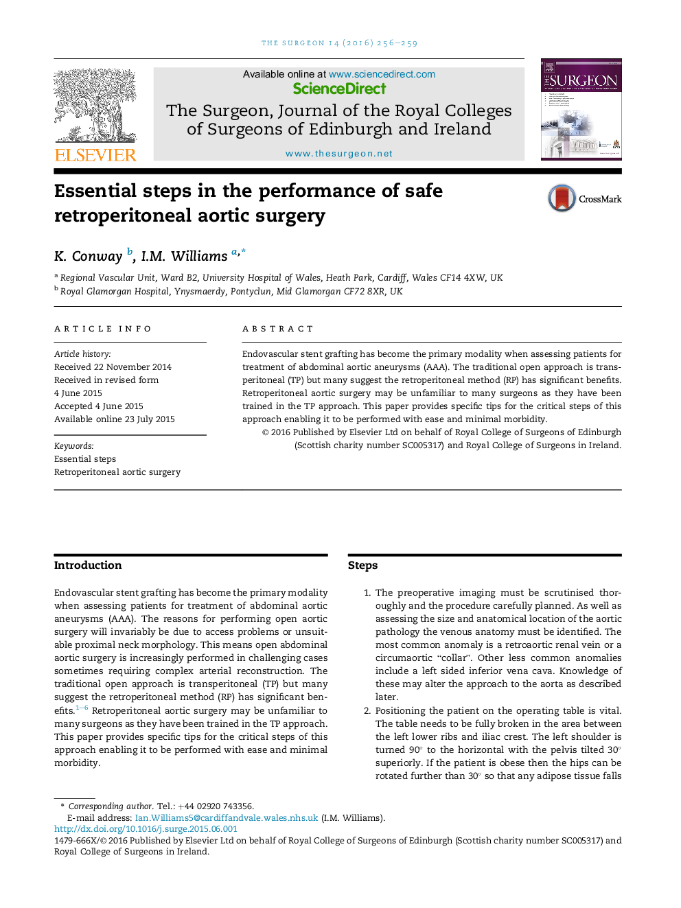 Essential steps in the performance of safe retroperitoneal aortic surgery