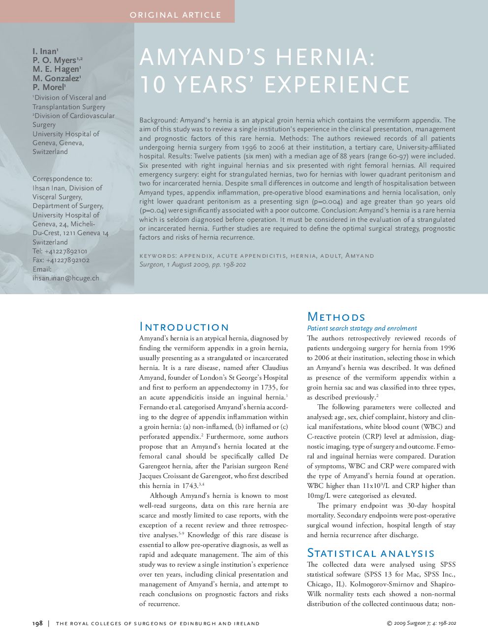 Amyand's hernia: 10 years' experience