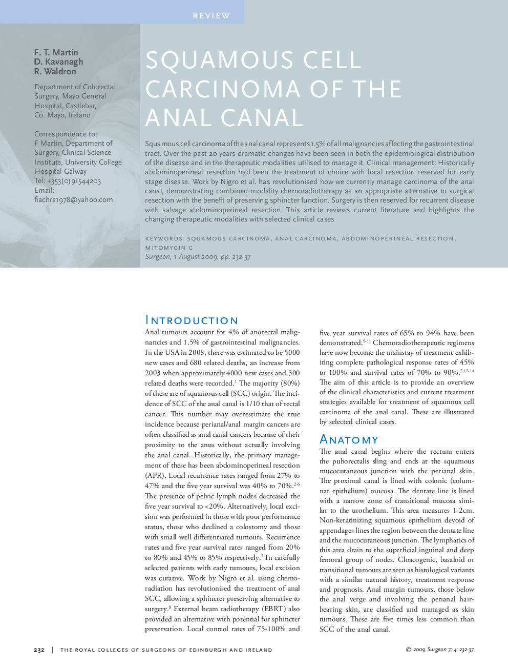 Squamous cell carcinoma of the anal canal