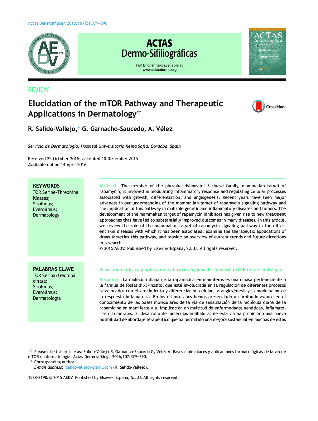 Elucidation of the mTOR Pathway and Therapeutic Applications in Dermatology 