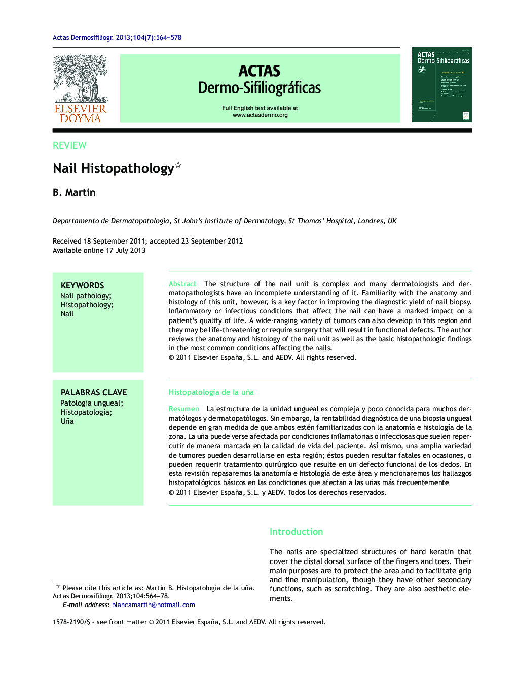 Nail Histopathology 