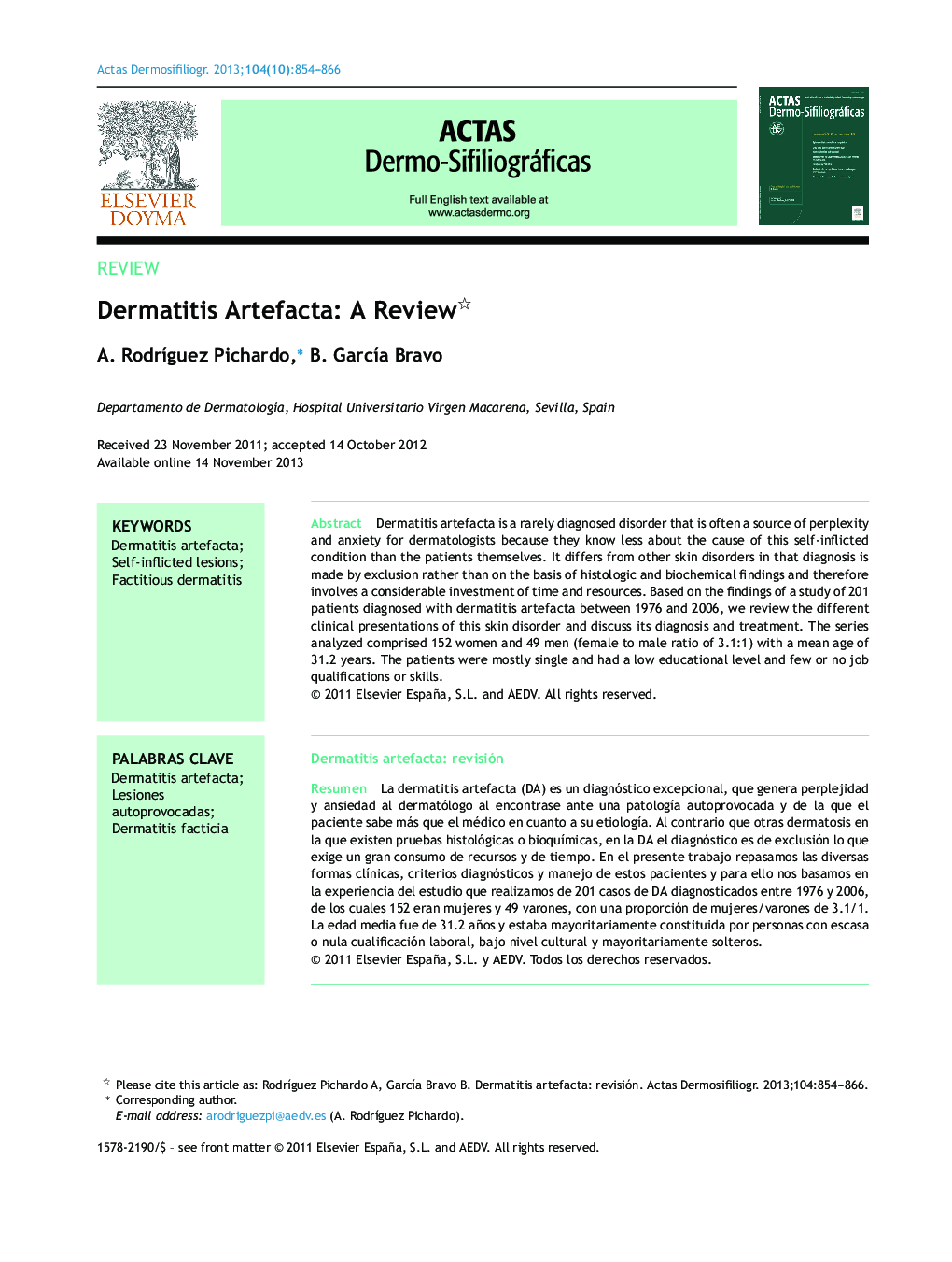 Dermatitis Artefacta: A Review 