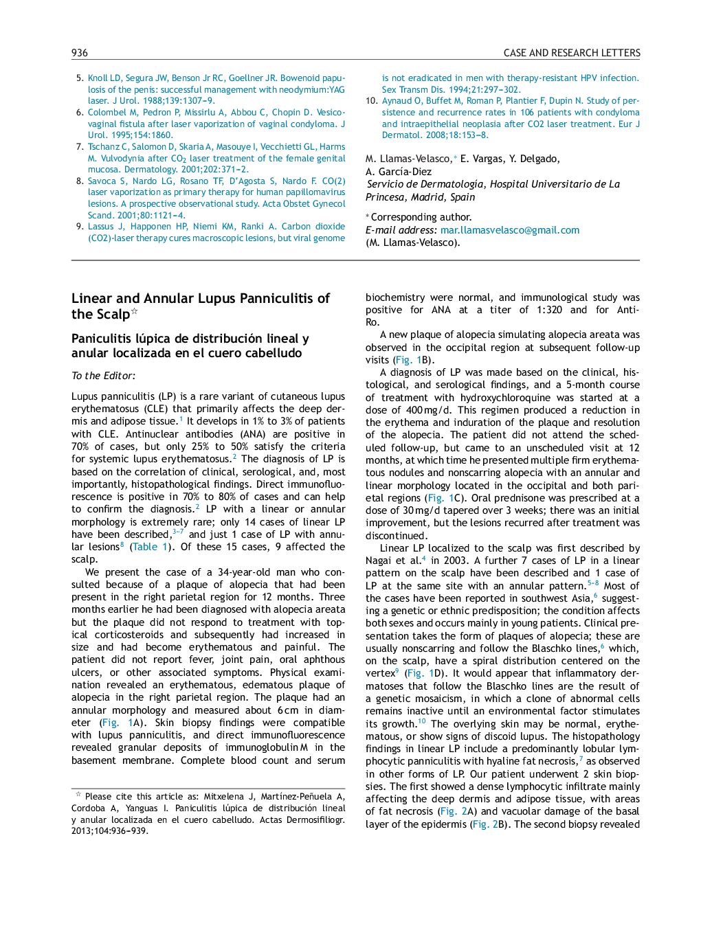 Linear and Annular Lupus Panniculitis of the Scalp