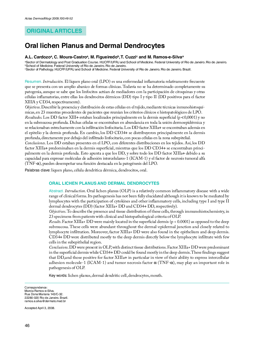 Oral lichen Planus and Dermal Dendrocytes