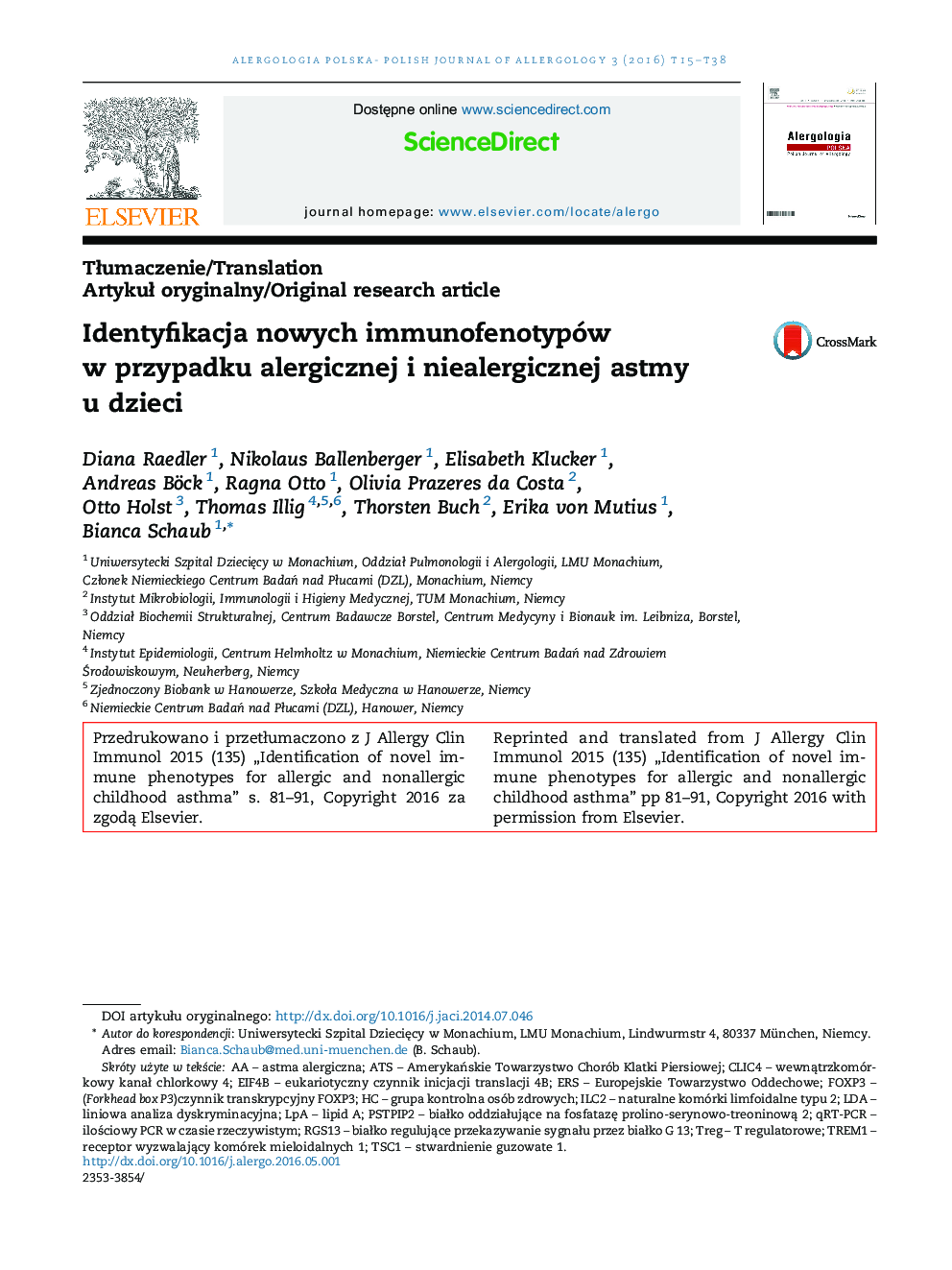 Identyfikacja nowych immunofenotypów w przypadku alergicznej i niealergicznej astmy u dzieci 