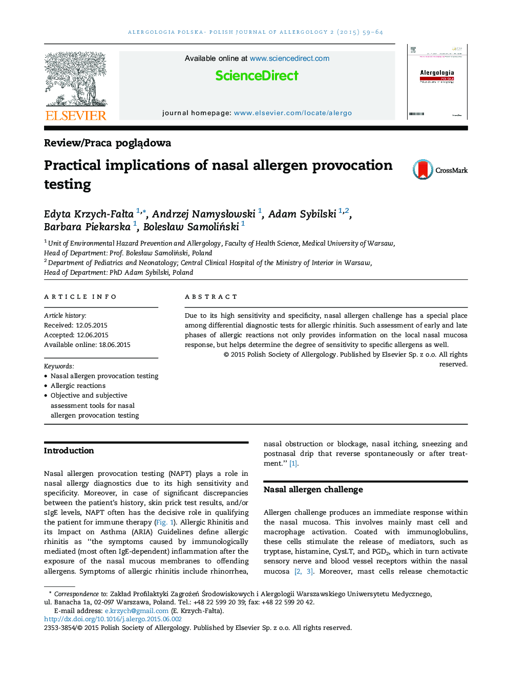 Practical implications of nasal allergen provocation testing