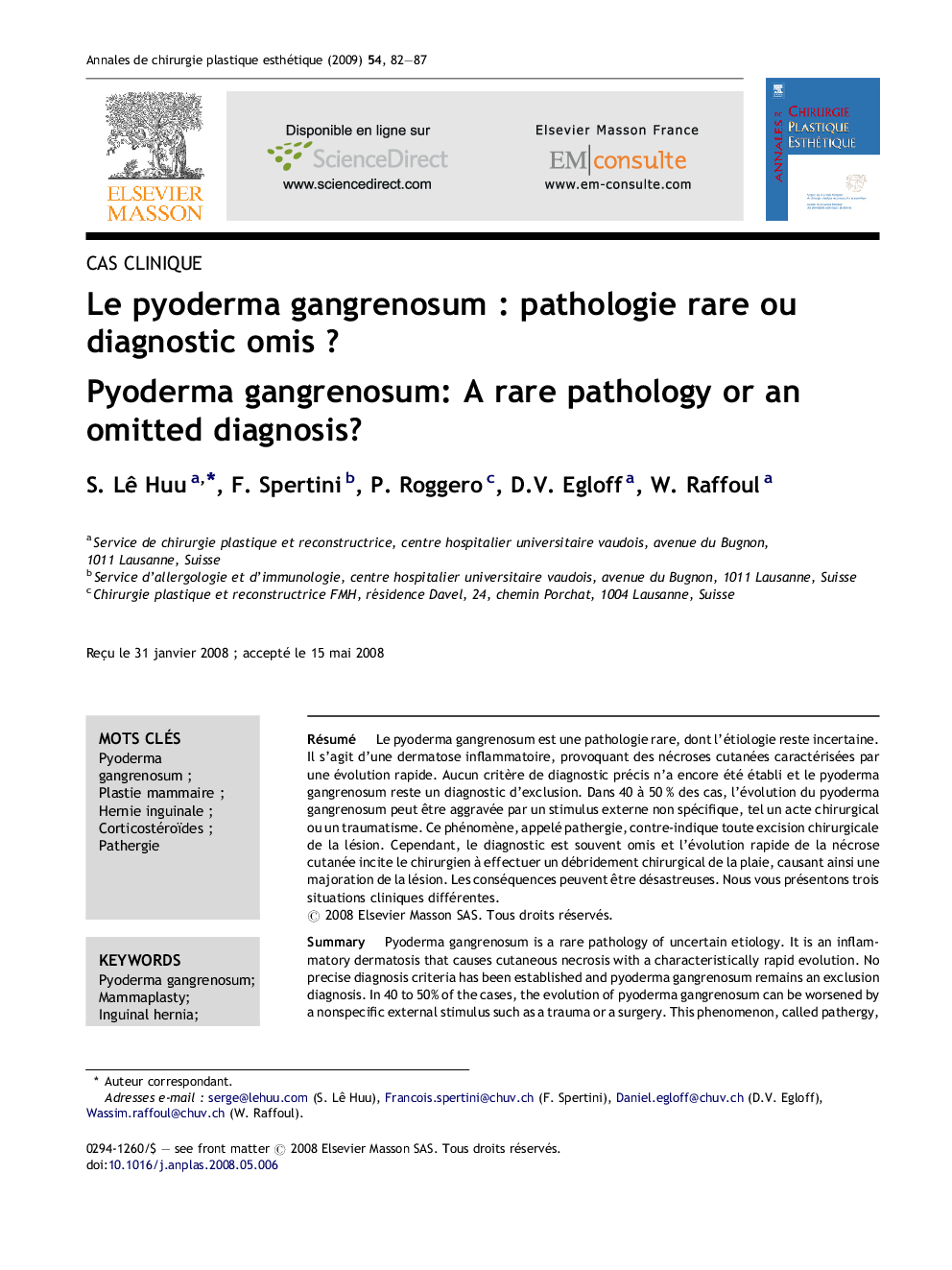 Le pyoderma gangrenosum : pathologie rare ou diagnostic omis ?