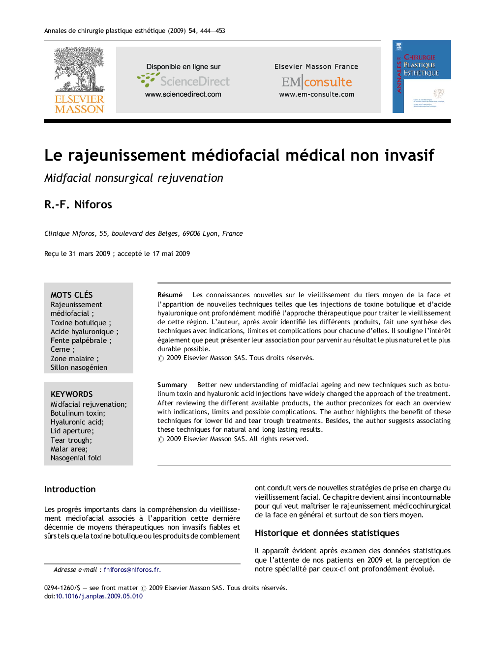 Le rajeunissement médiofacial médical non invasif