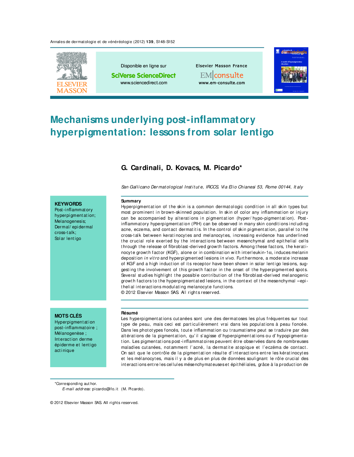 Mechanisms underlying post-inflammatory hyperpigmentation: lessons from solar lentigo