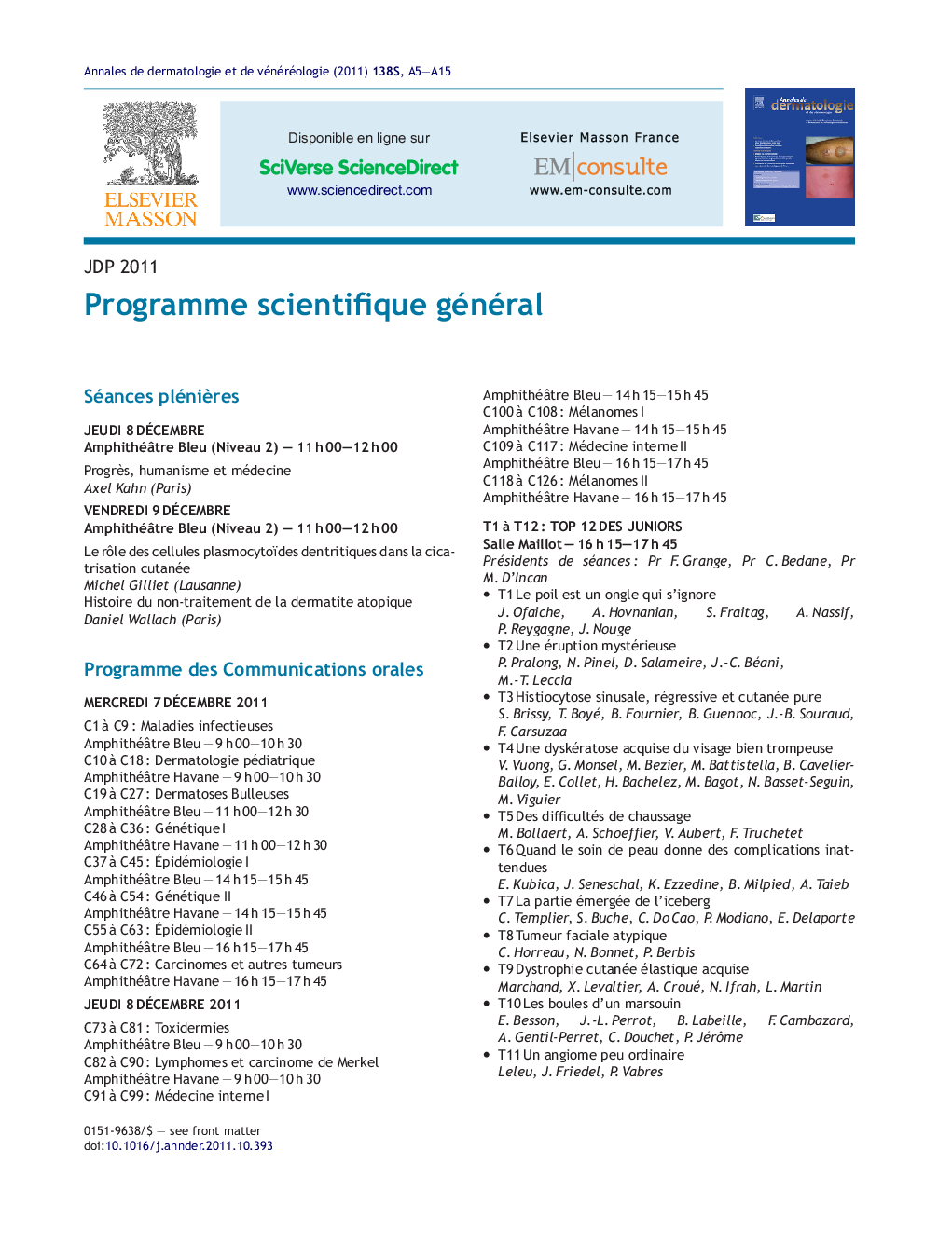 Programme scientifique général