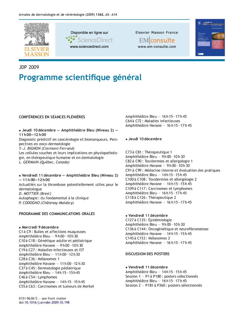 Programme scientifique général