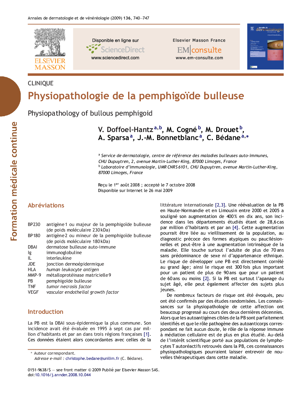 Physiopathologie de la pemphigoïde bulleuse