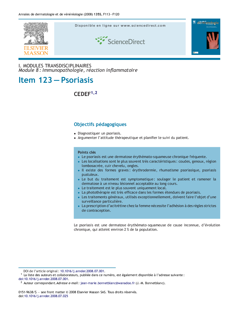 Item 123Â -Â Psoriasis