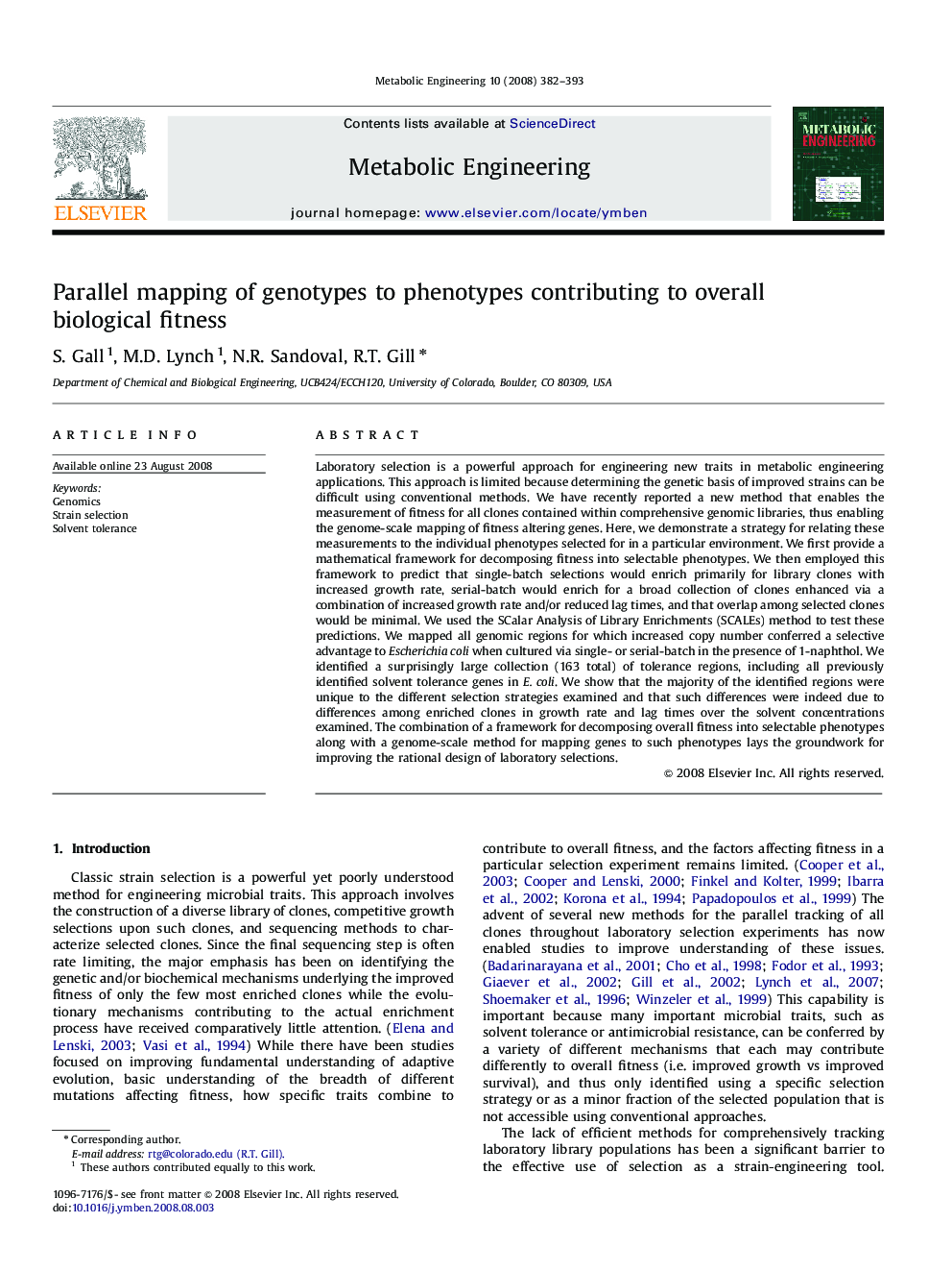 Parallel mapping of genotypes to phenotypes contributing to overall biological fitness