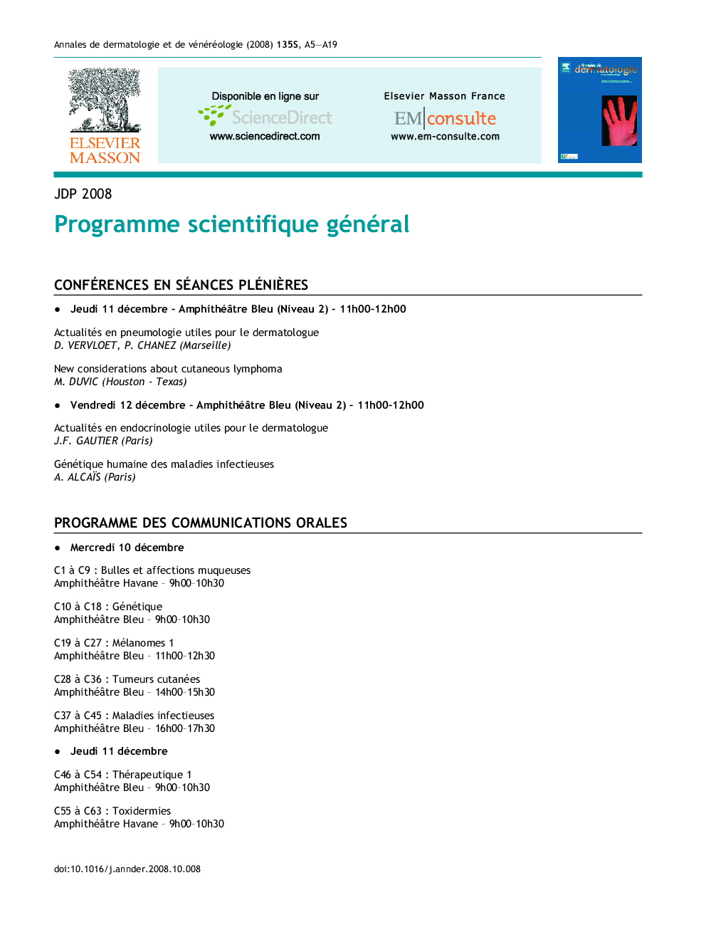 Programme scientifique general