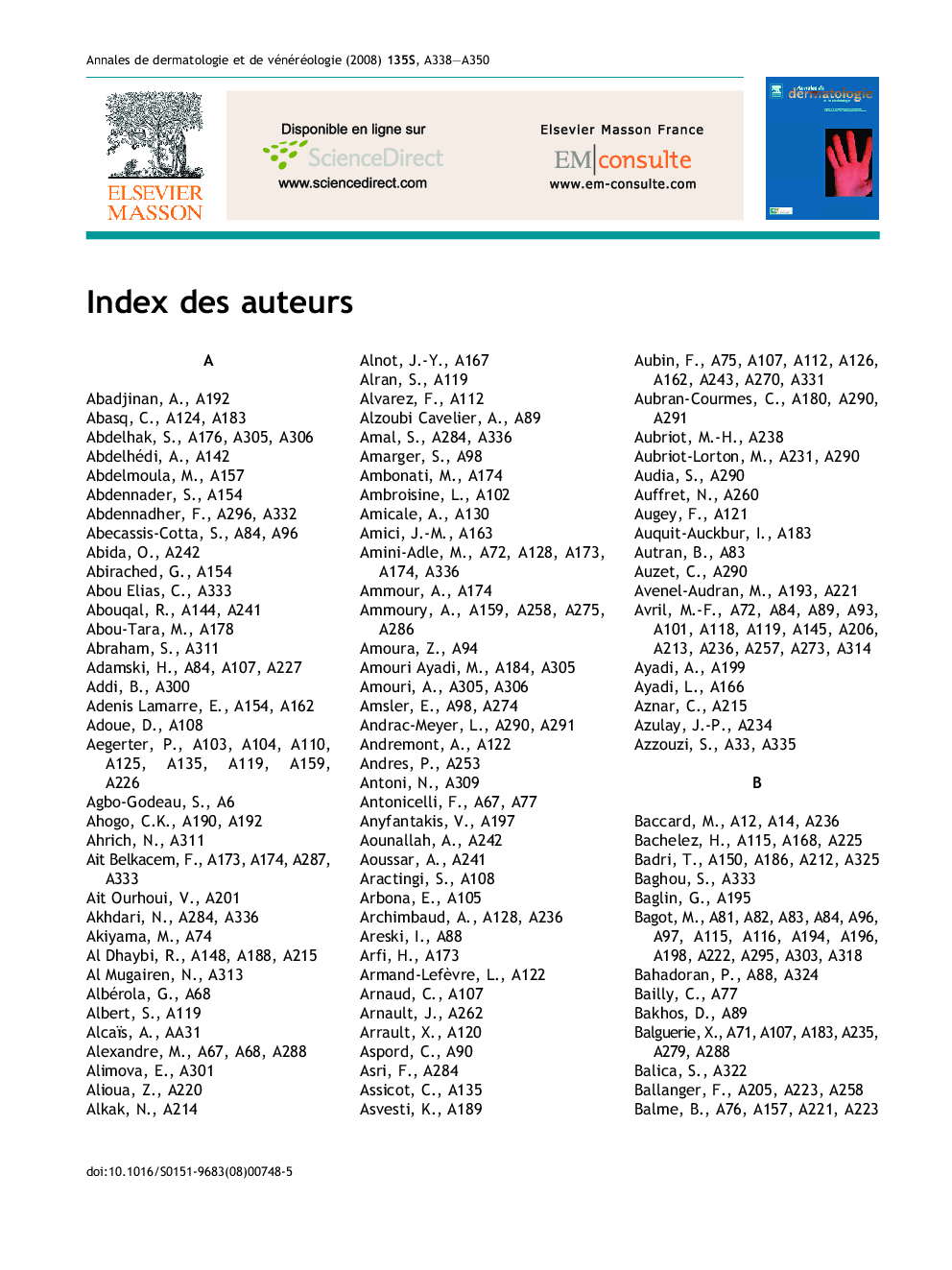 Index des auteurs