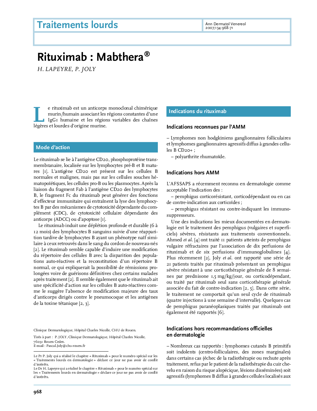 Rituximab : Mabthera®
