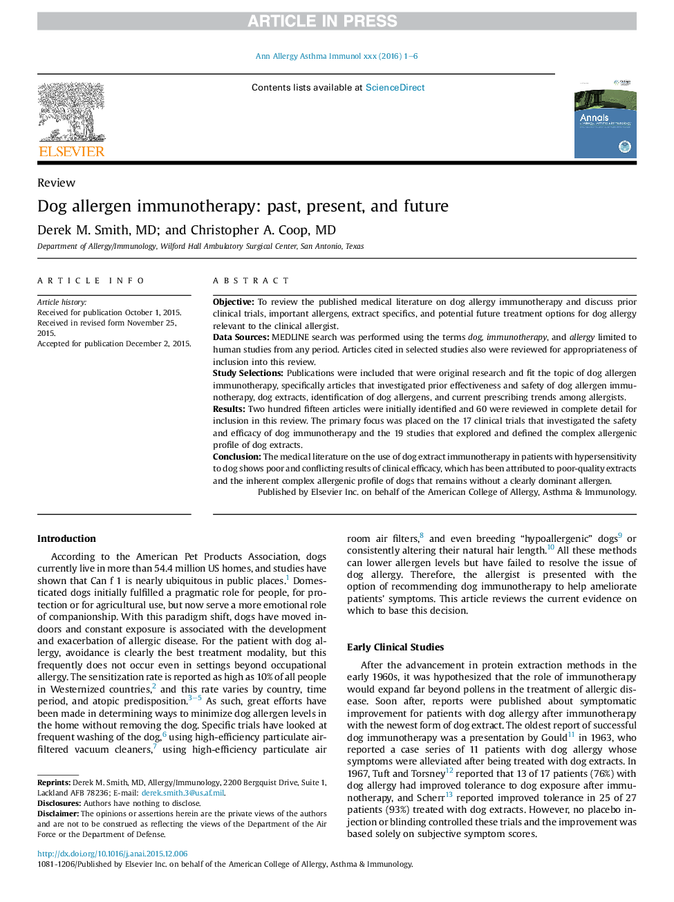 Dog allergen immunotherapy: past, present, and future