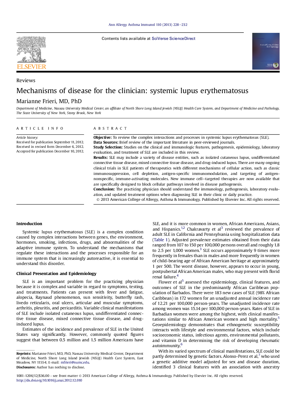 Mechanisms of disease for the clinician: systemic lupus erythematosus
