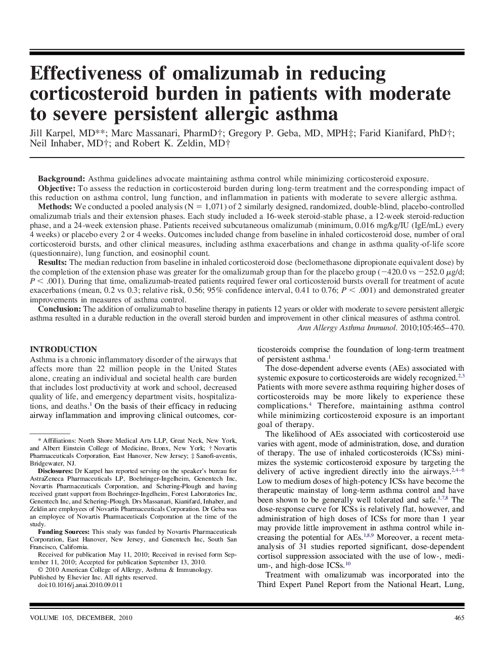 Effectiveness of omalizumab in reducing corticosteroid burden in patients with moderate to severe persistent allergic asthma
