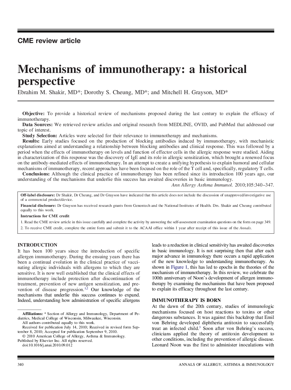 Mechanisms of immunotherapy: a historical perspective