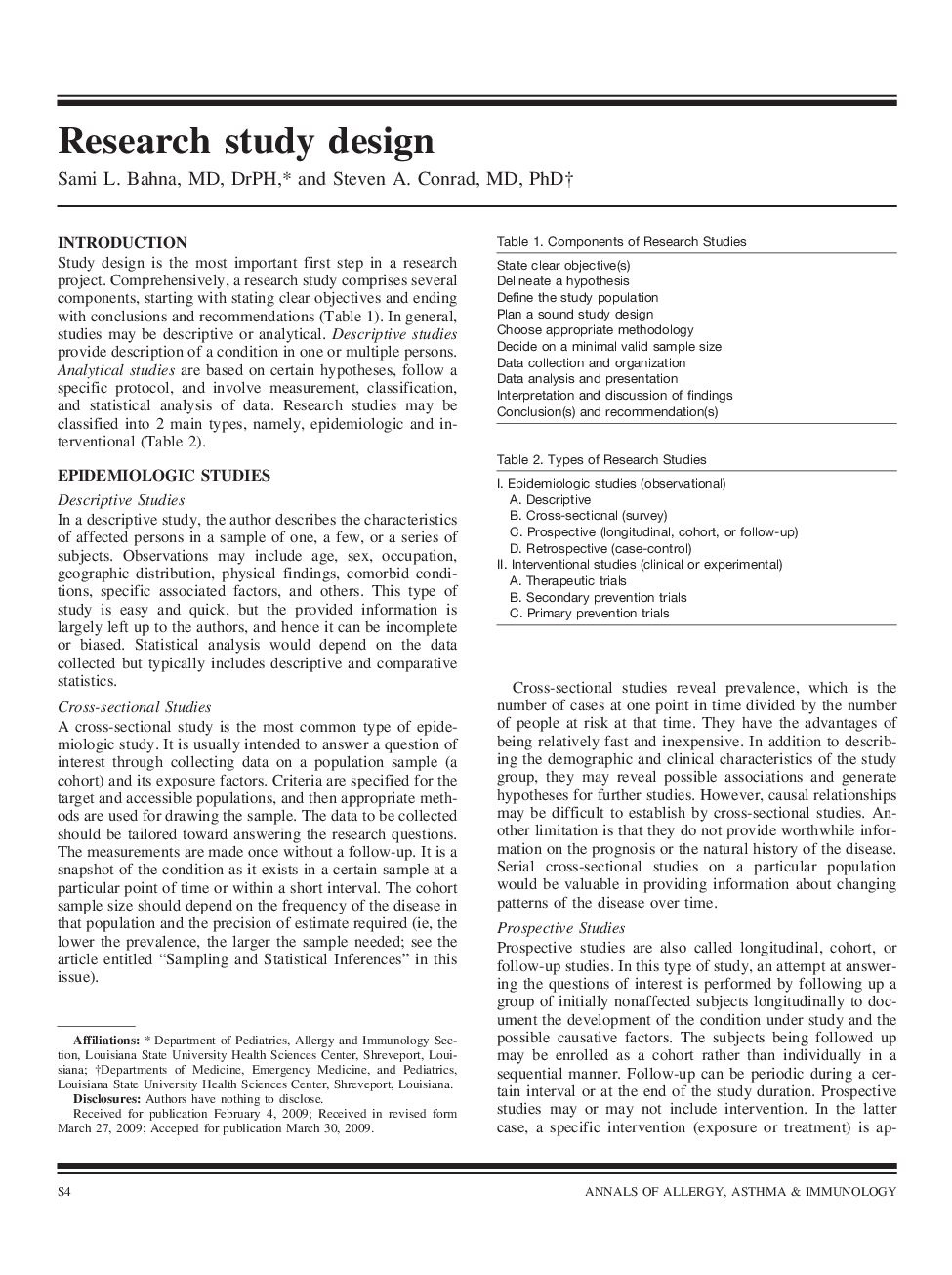 Research study design