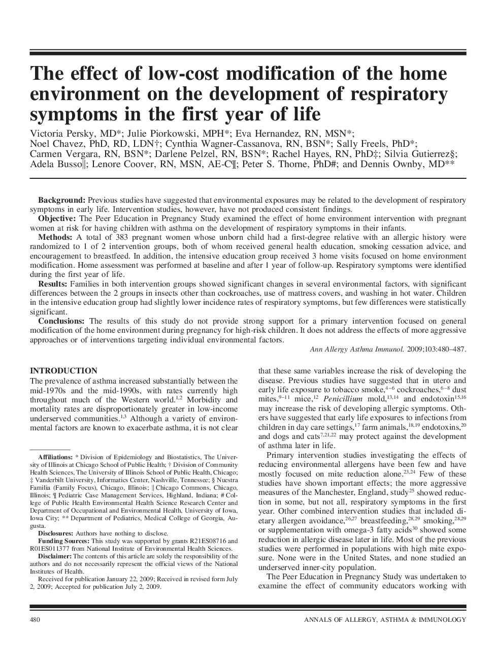 The effect of low-cost modification of the home environment on the development of respiratory symptoms in the first year of life