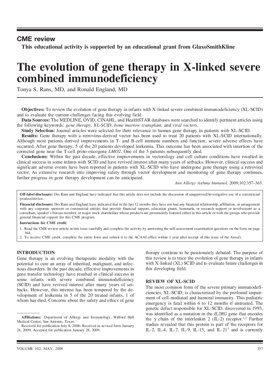 The evolution of gene therapy in X-linked severe combined immunodeficiency
