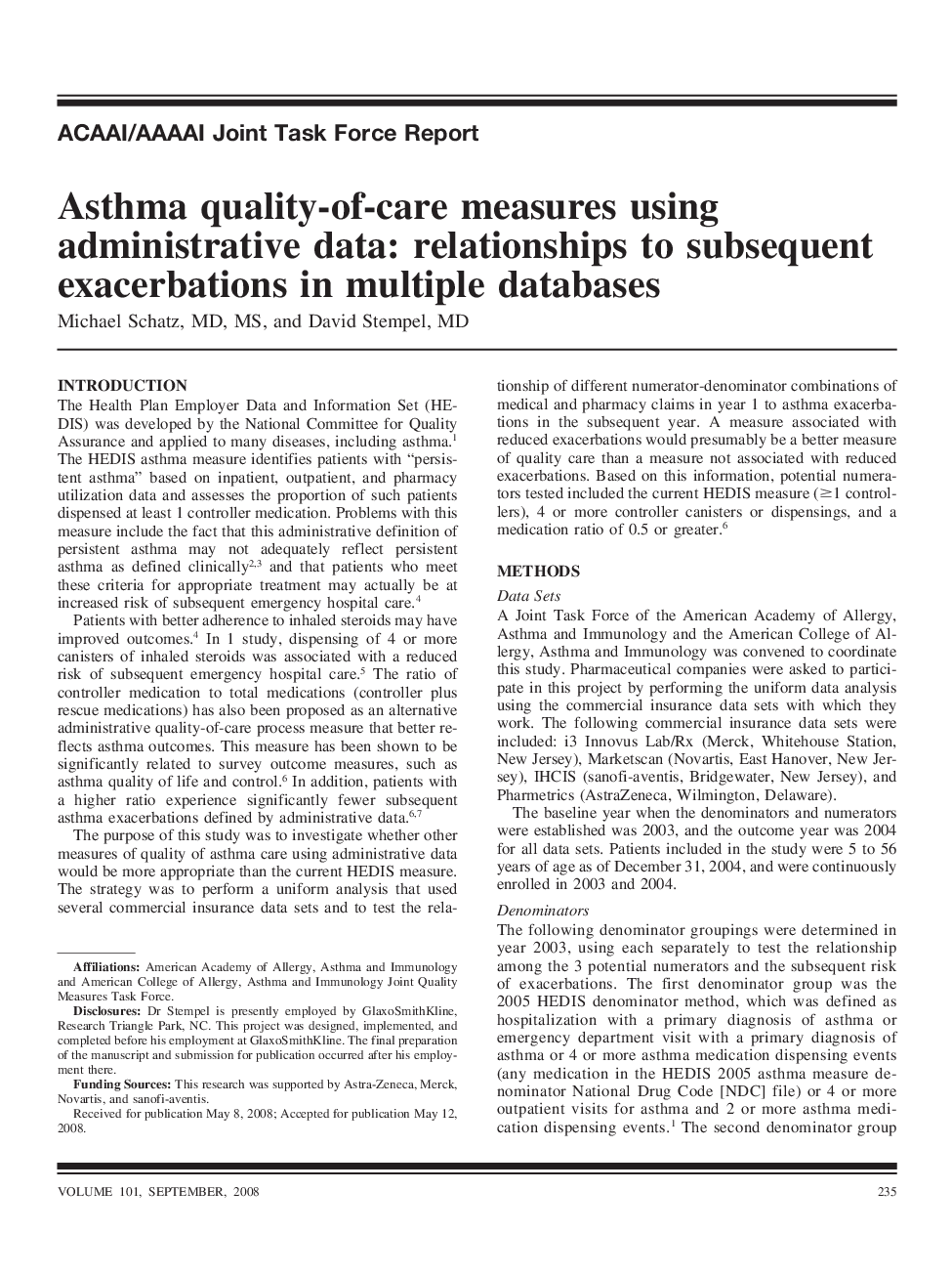 Asthma quality-of-care measures using administrative data: relationships to subsequent exacerbations in multiple databases
