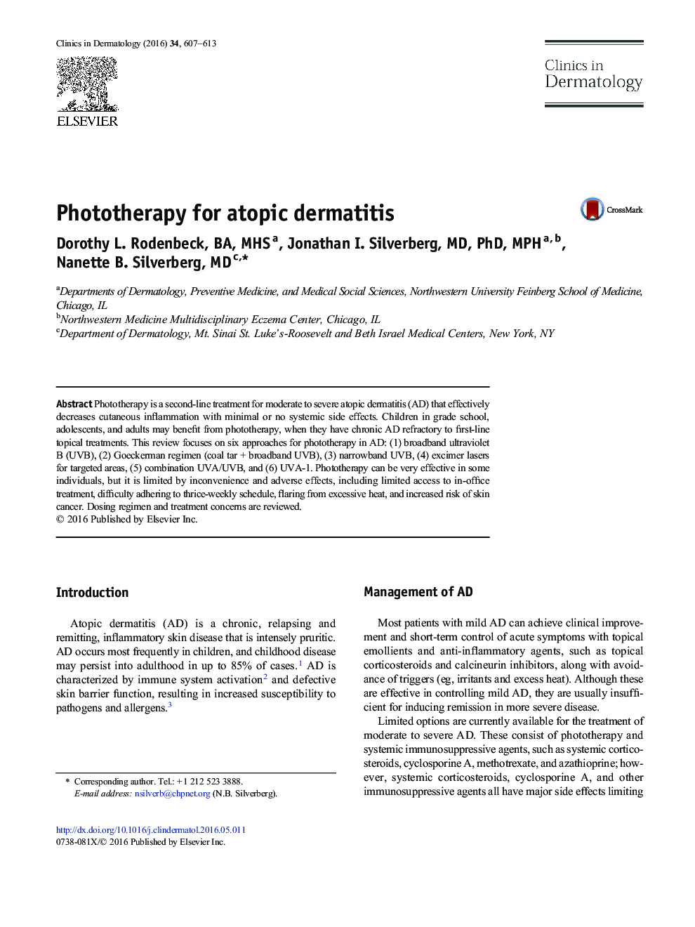 Phototherapy for atopic dermatitis