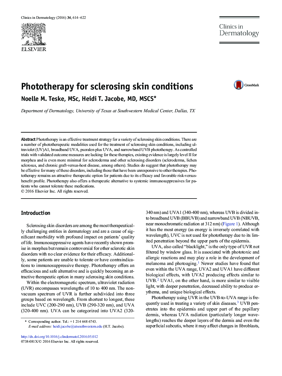 Phototherapy for sclerosing skin conditions