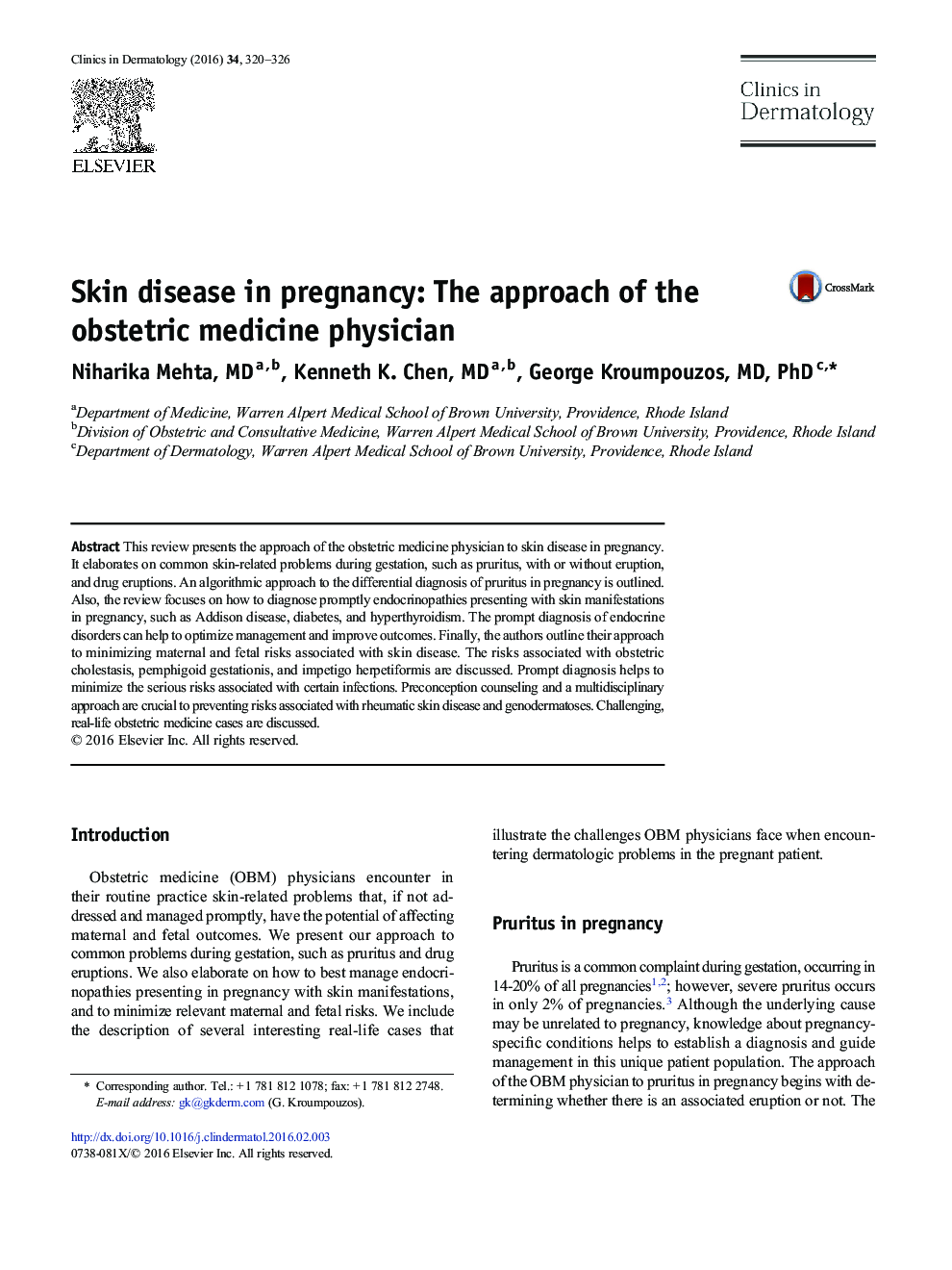 Skin disease in pregnancy: The approach of the obstetric medicine physician