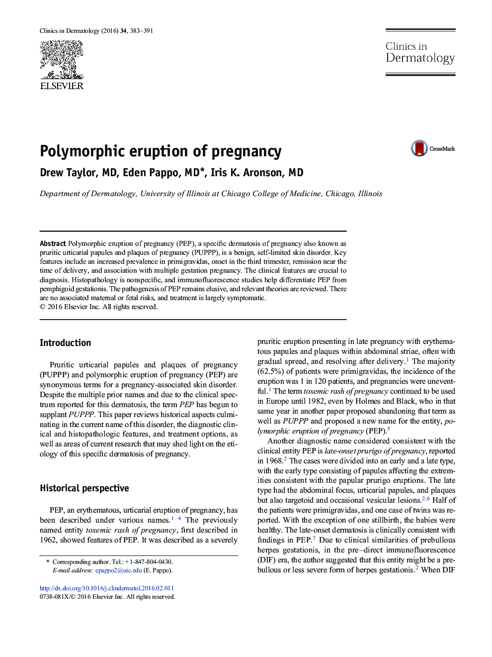 Polymorphic eruption of pregnancy