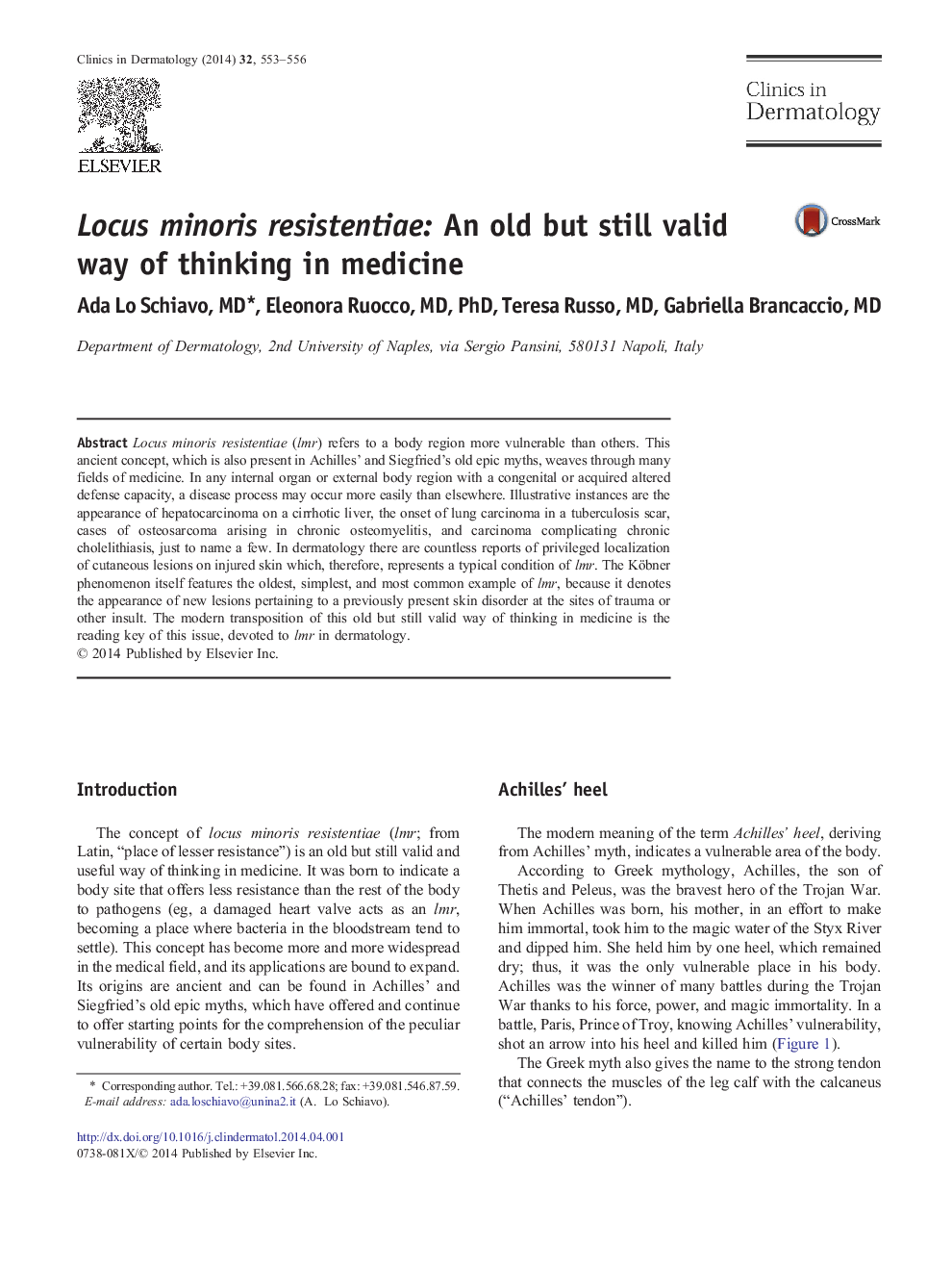 عکس صفحه اول مقاله: Locus minoris resistentiae: An old but still valid way of thinking in medicine Locus minoris resistentiae: An old but still valid way of thinking in medicine