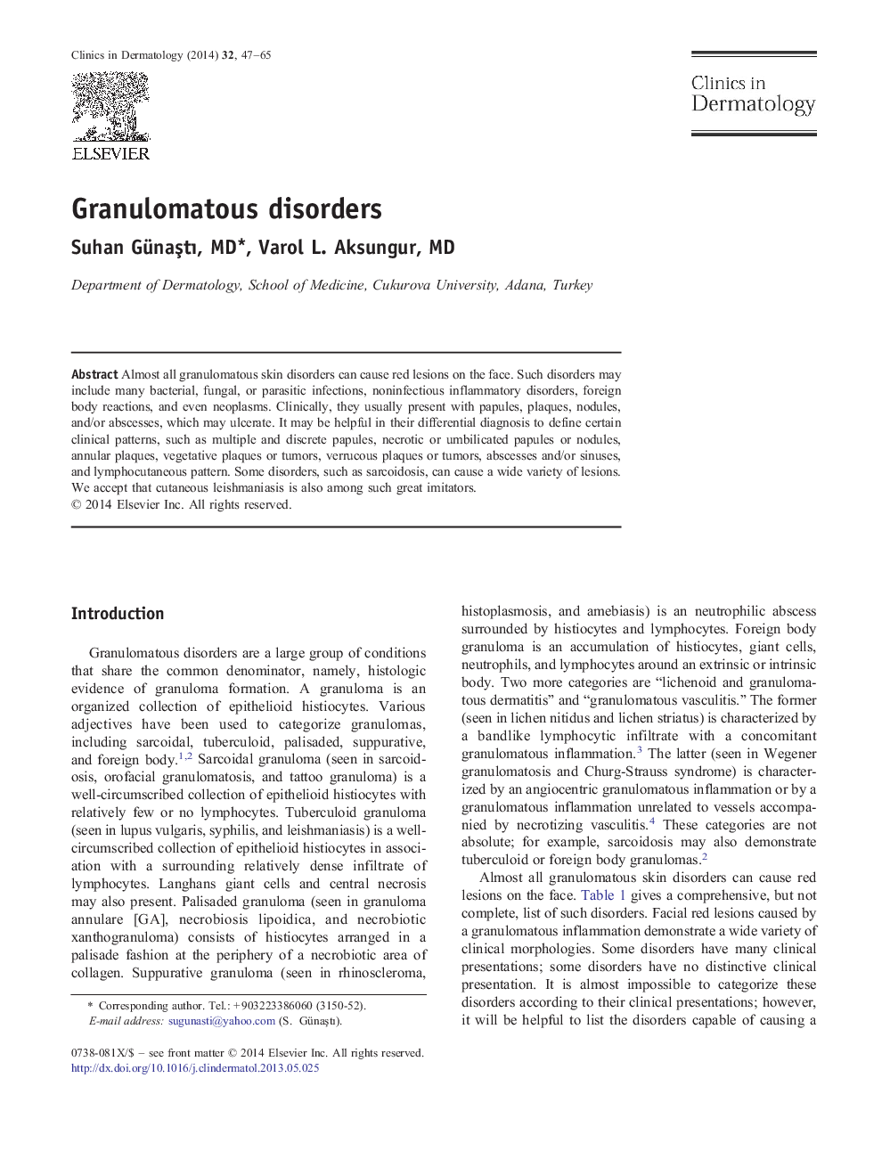 Granulomatous disorders