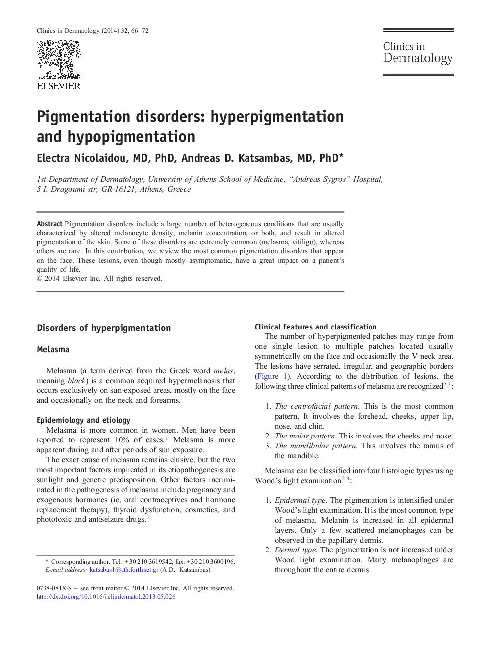 Pigmentation disorders: hyperpigmentation and hypopigmentation