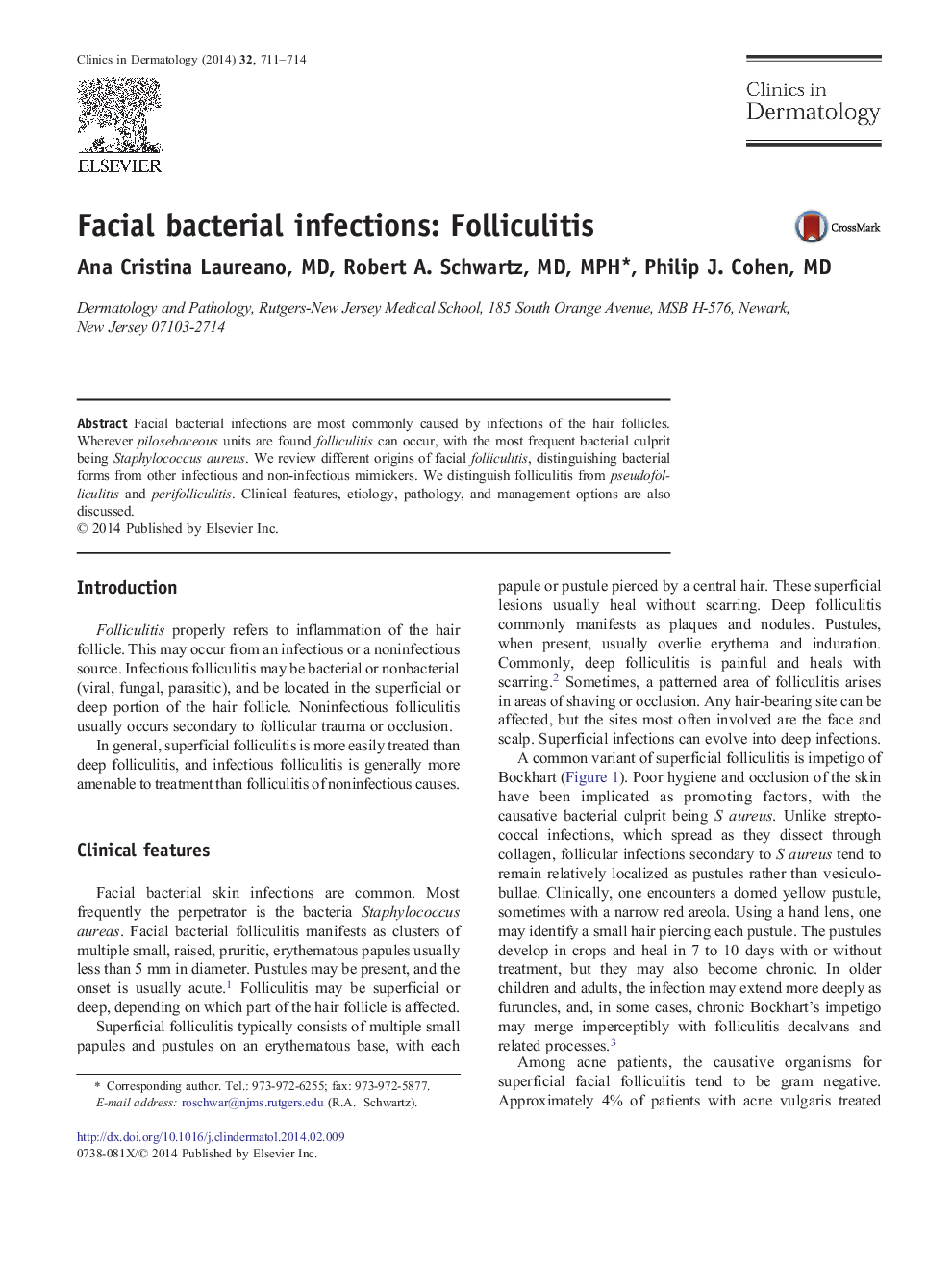 Facial bacterial infections: Folliculitis