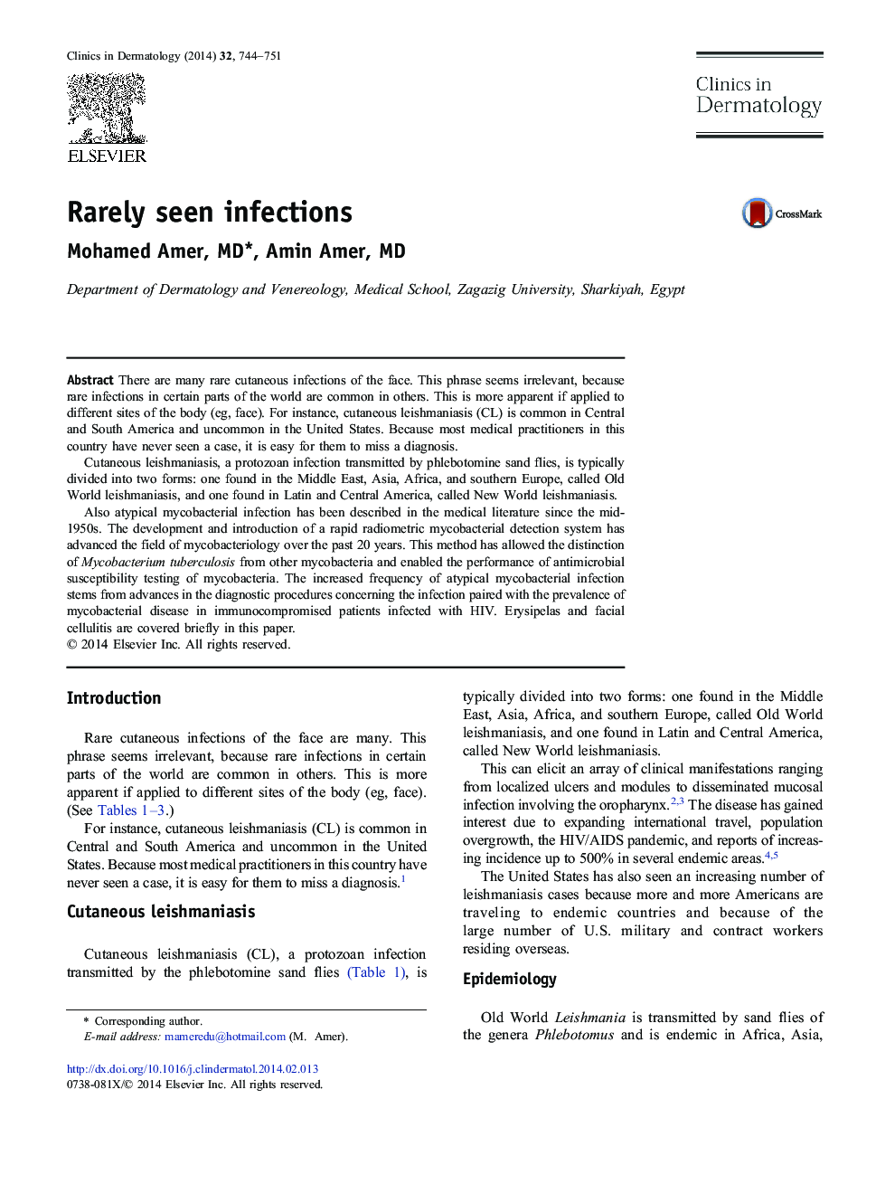 Rarely seen infections