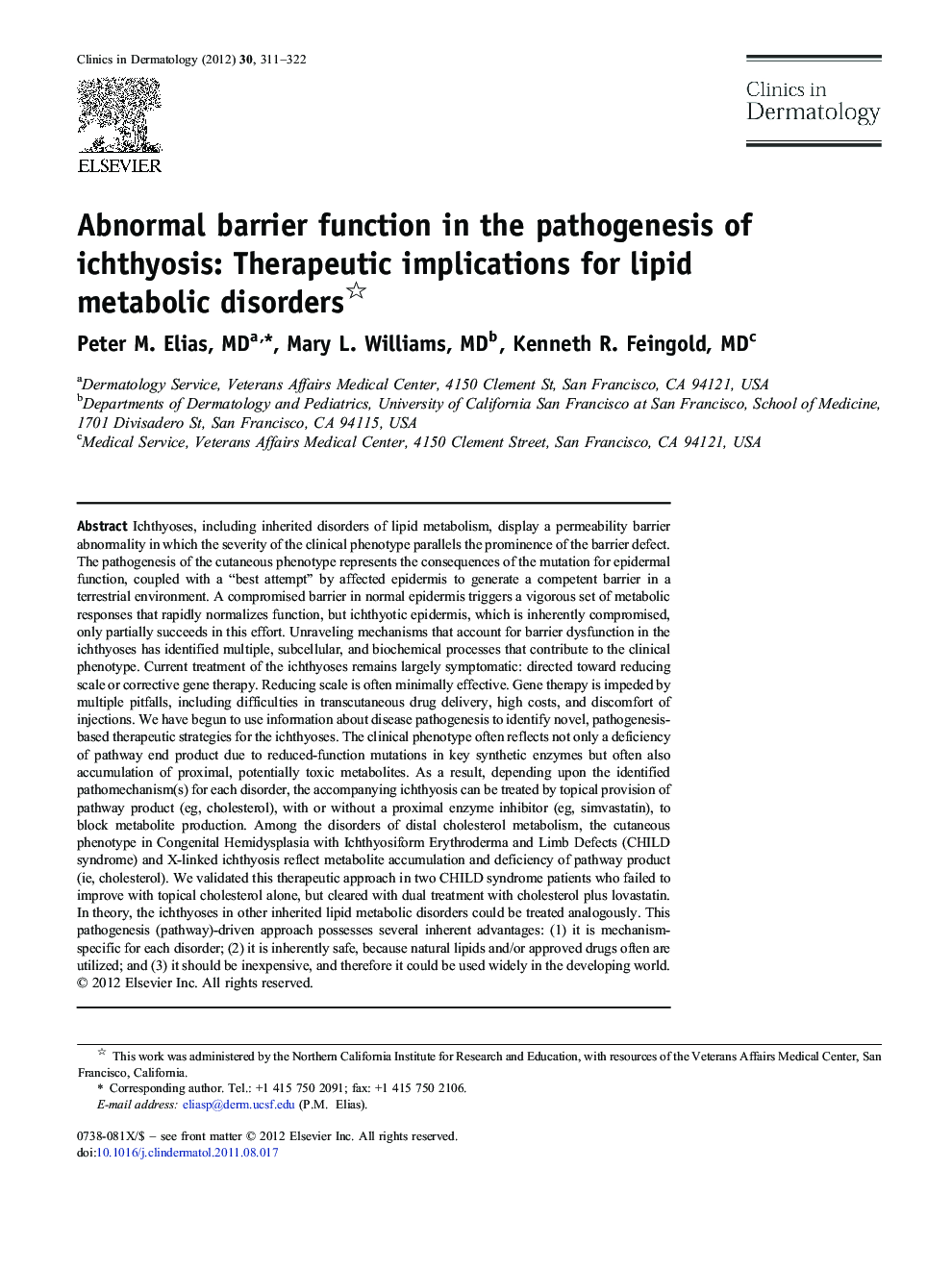 Abnormal barrier function in the pathogenesis of ichthyosis: Therapeutic implications for lipid metabolic disorders 