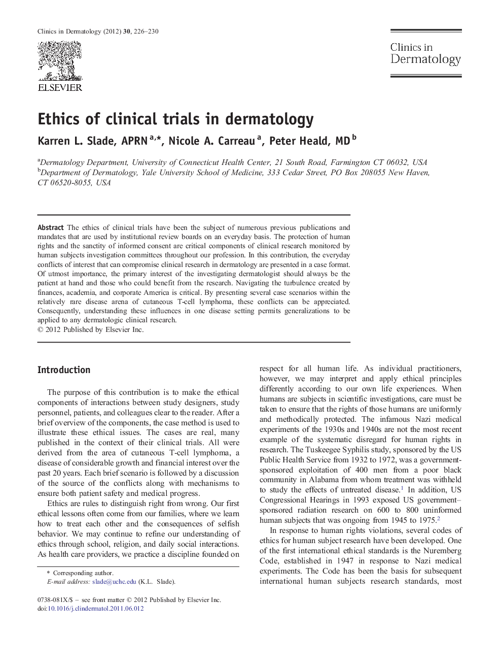 Ethics of clinical trials in dermatology