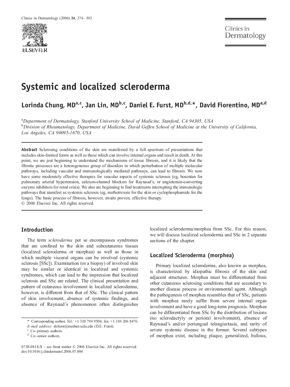 Systemic and localized scleroderma