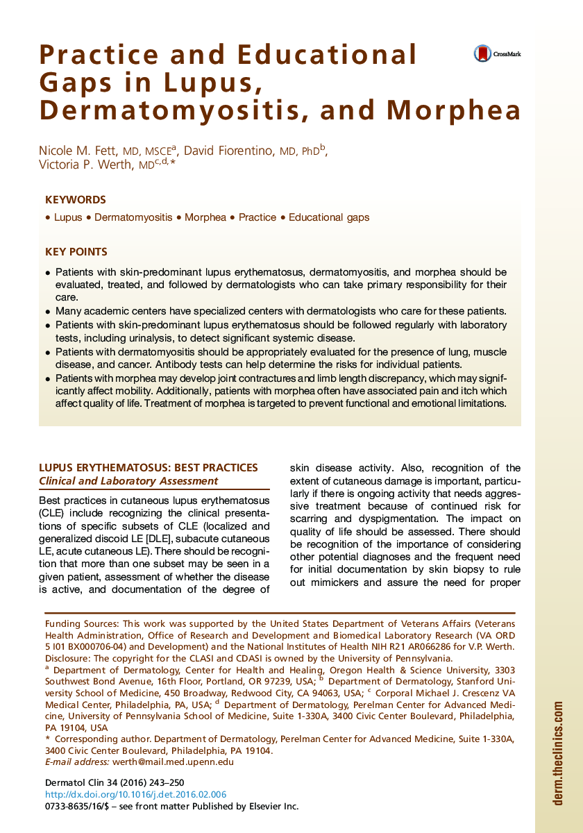 Practice and Educational Gaps in Lupus, Dermatomyositis, and Morphea