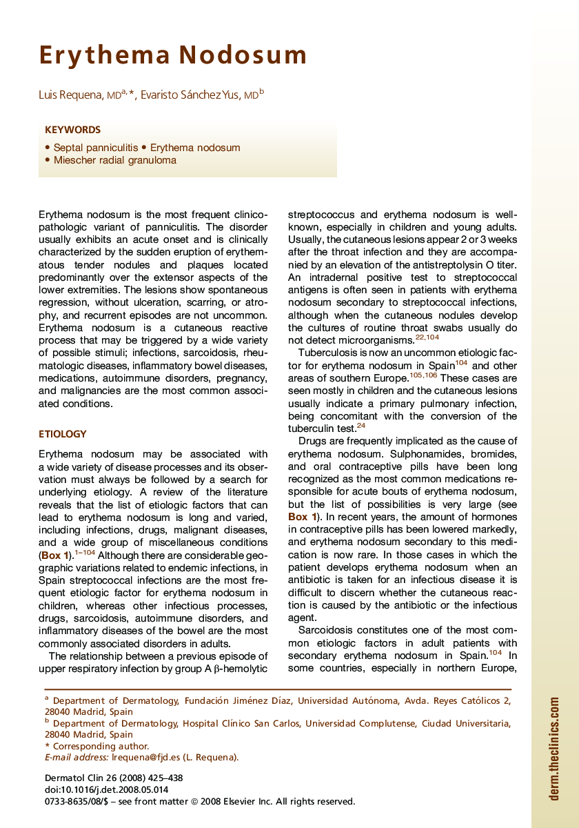 Erythema Nodosum