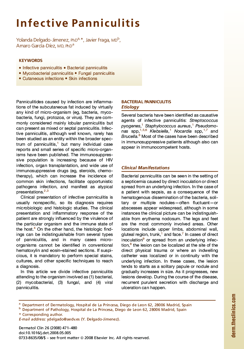 Infective Panniculitis