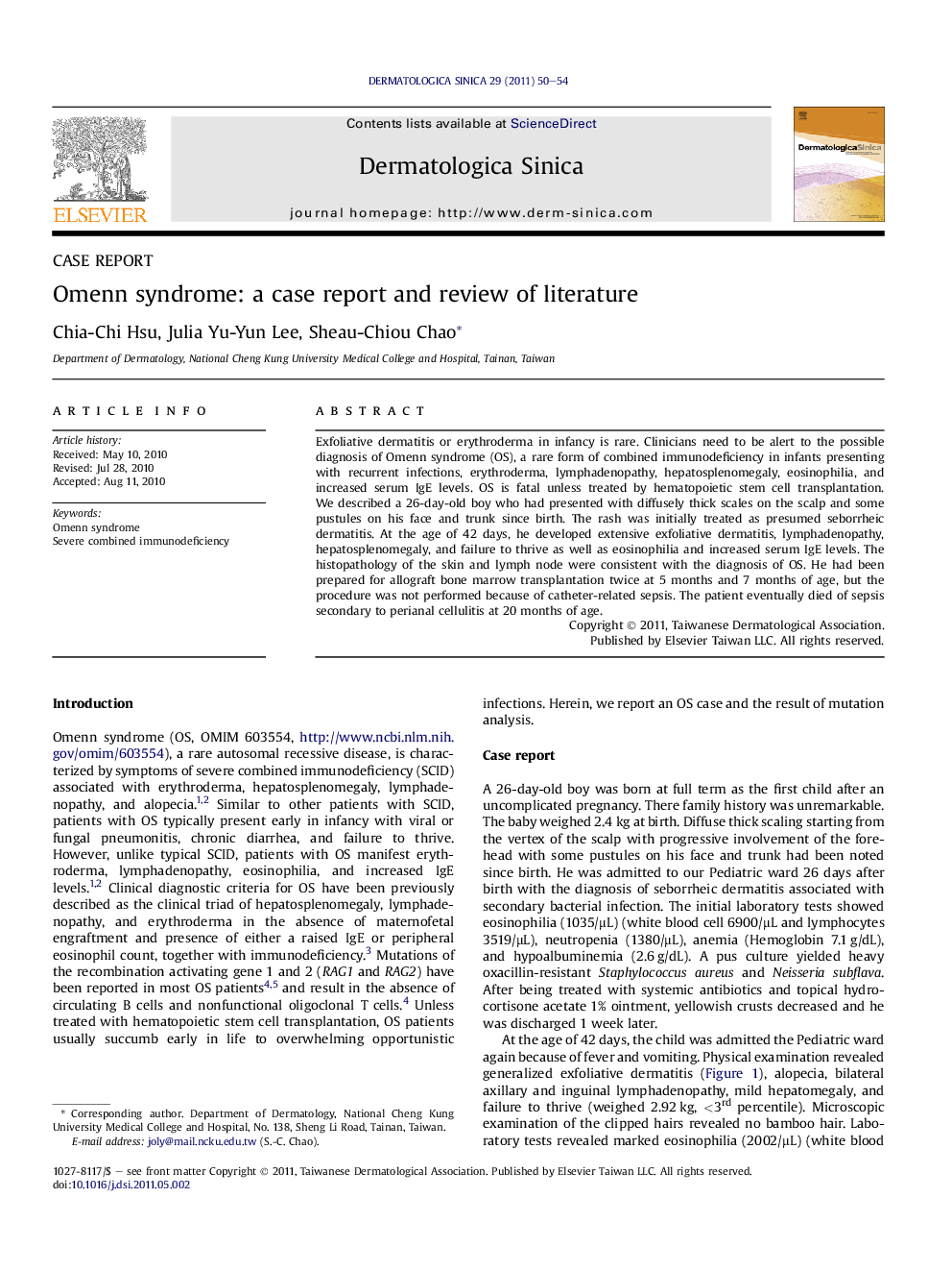 Omenn syndrome: a case report and review of literature