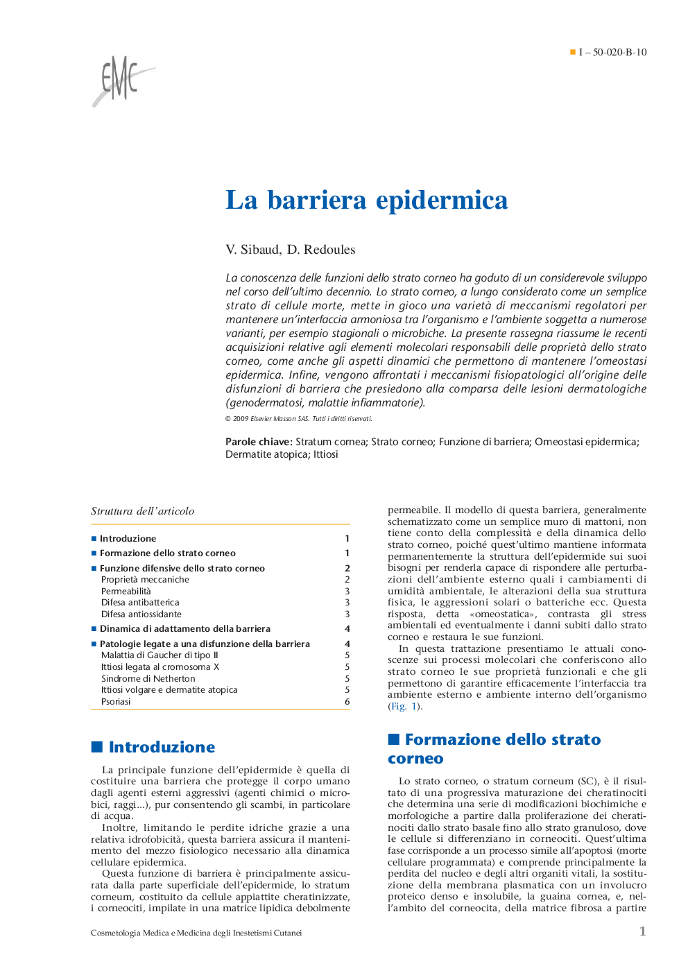عکس صفحه اول مقاله: La barriera epidermica La barriera epidermica