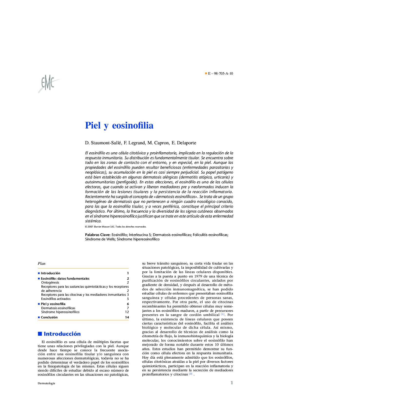 Piel y eosinofilia